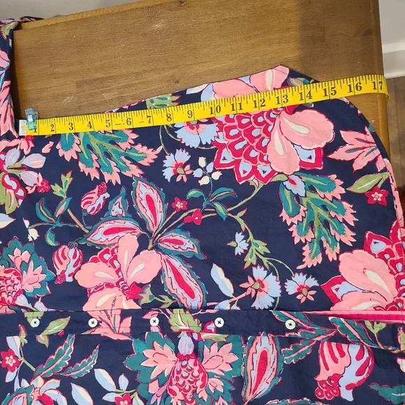 Talbots Cotton Bright Floral Long Sleeve Button Down Shirt - Picture 6 of 7